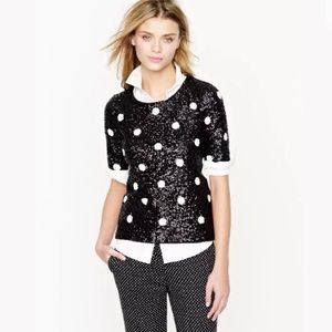 J. Crew Sequin Polka Dot Shirt